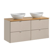 Meuble double vasque 120cm 4 tiroirs Manoa Cachemire et Bois