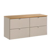 Meuble sous-vasque 120cm 4 tiroirs plan de toilette Manoa Cachemire et Bois