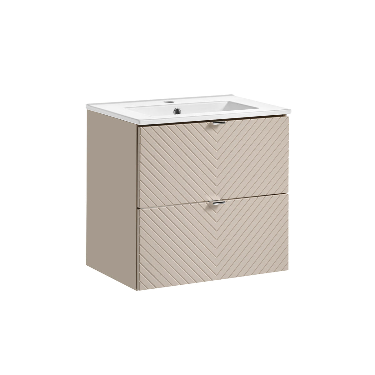 Meuble simple vasque encastrée 60cm 2 tiroirs Manoa Cachemire