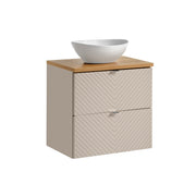 Meuble simple vasque 60cm 2 tiroirs Manoa Cachemire et Bois