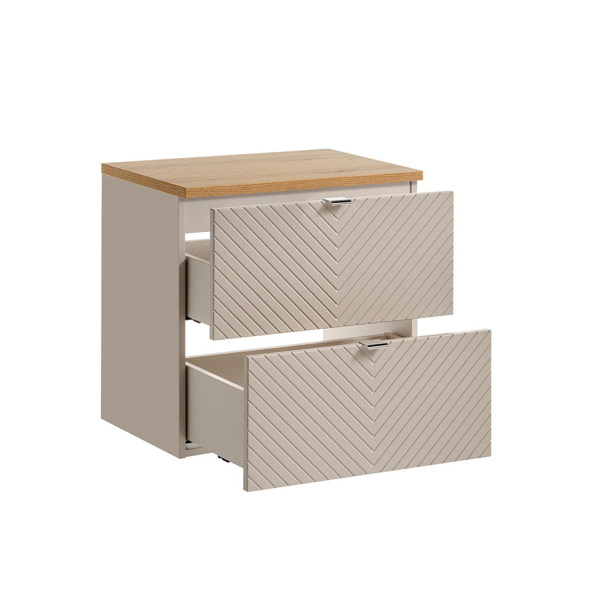 Meuble sous-vasque 60cm 2 tiroirs plan de toilette Manoa Cachemire et Bois - vue 2