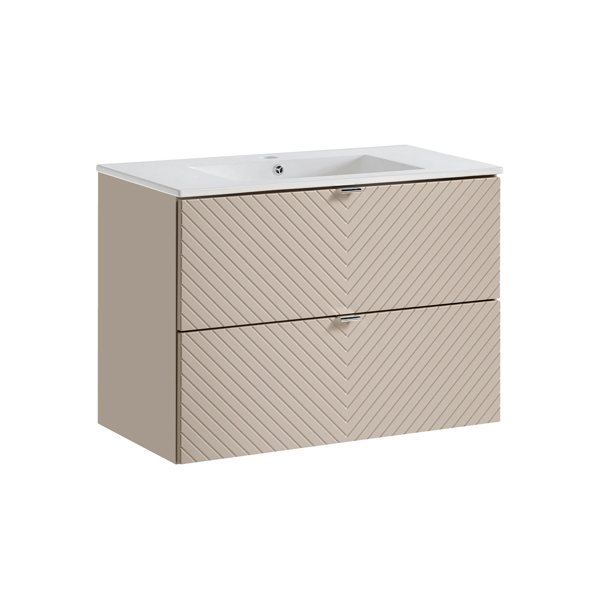Meuble simple vasque encastrée 80cm 2 tiroirs Manoa Cachemire