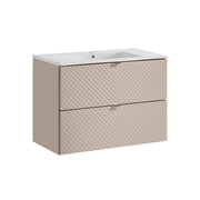 Meuble simple vasque encastrée 80cm 2 tiroirs Manoa Cachemire