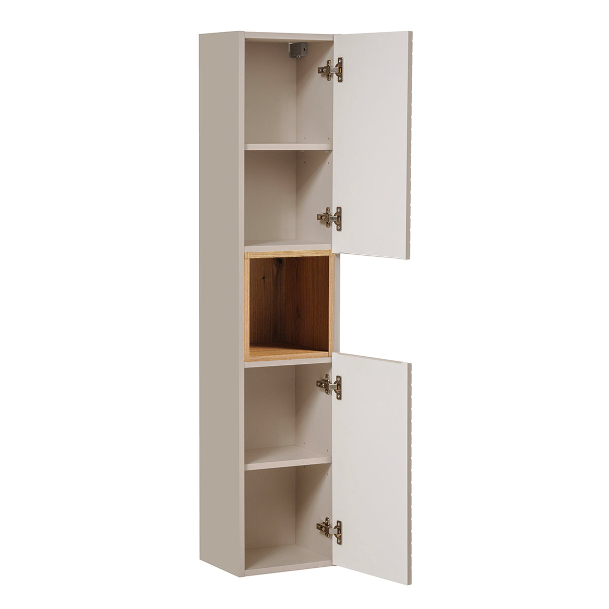 Ensemble meuble double vasque 120cm 4 tiroirs et colonne Manoa Cachemire et Bois - vue 5