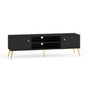Meuble TV 2 portes 160 cm Manoé Noir