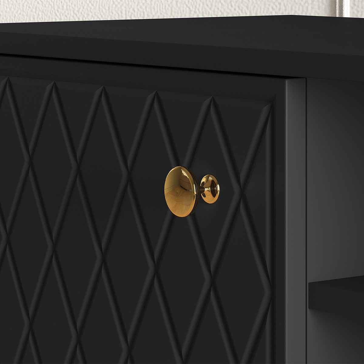 Meuble TV 2 portes 160 cm Manoé Noir - vue 8