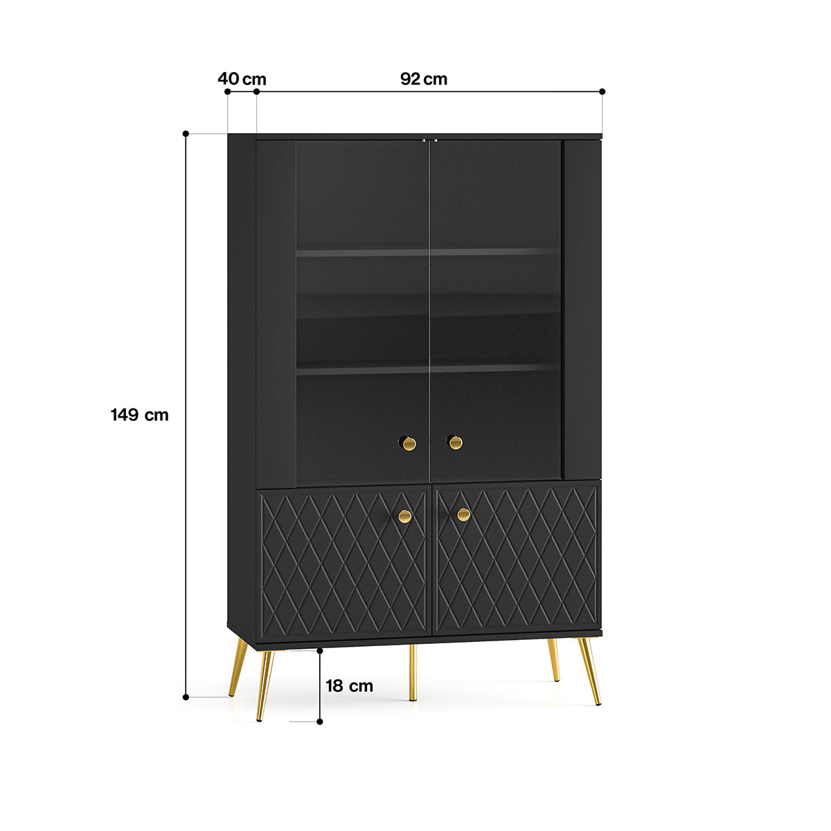 Vaisselier 4 portes Manoé Noir - vue 9