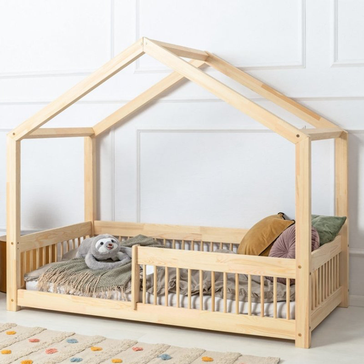 Lit cabane 90x200 sommier inclus Maria Bois - vue 3