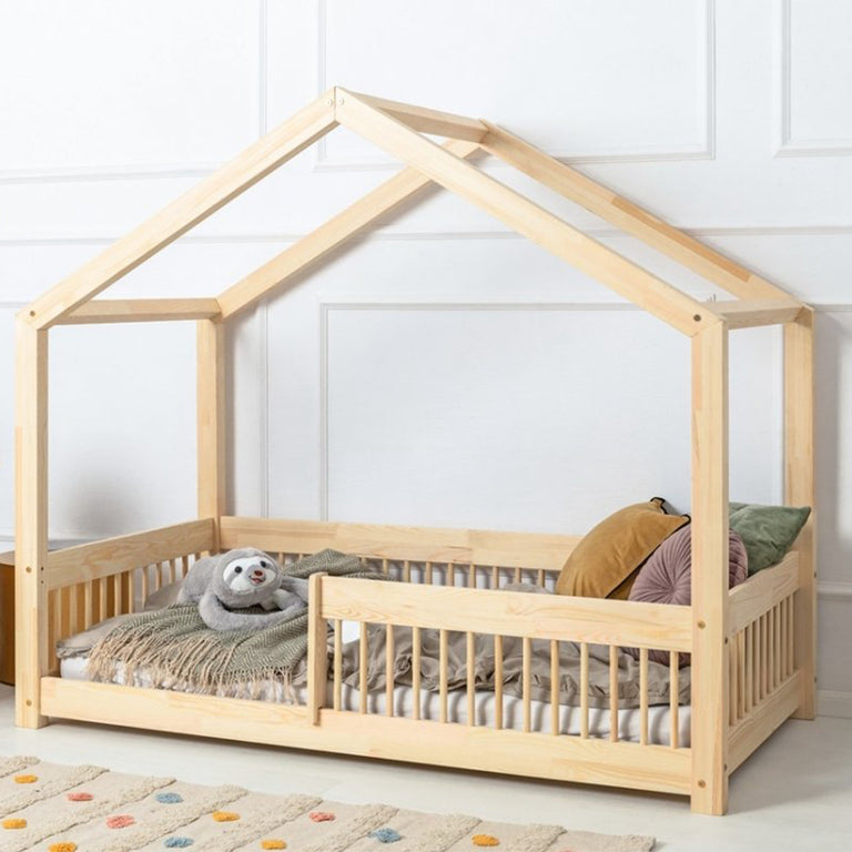 Lit cabane 90x190 sommier inclus Maria Bois - vue 3