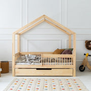 Lit cabane 90x200 sommier et tiroir inclus Maria Bois