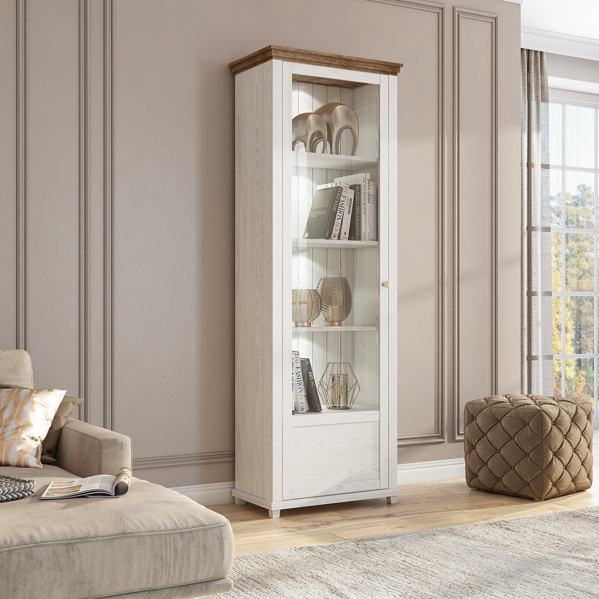 Vitrine 1 porte ouverture gauche Martin Bois Blanc - vue 4