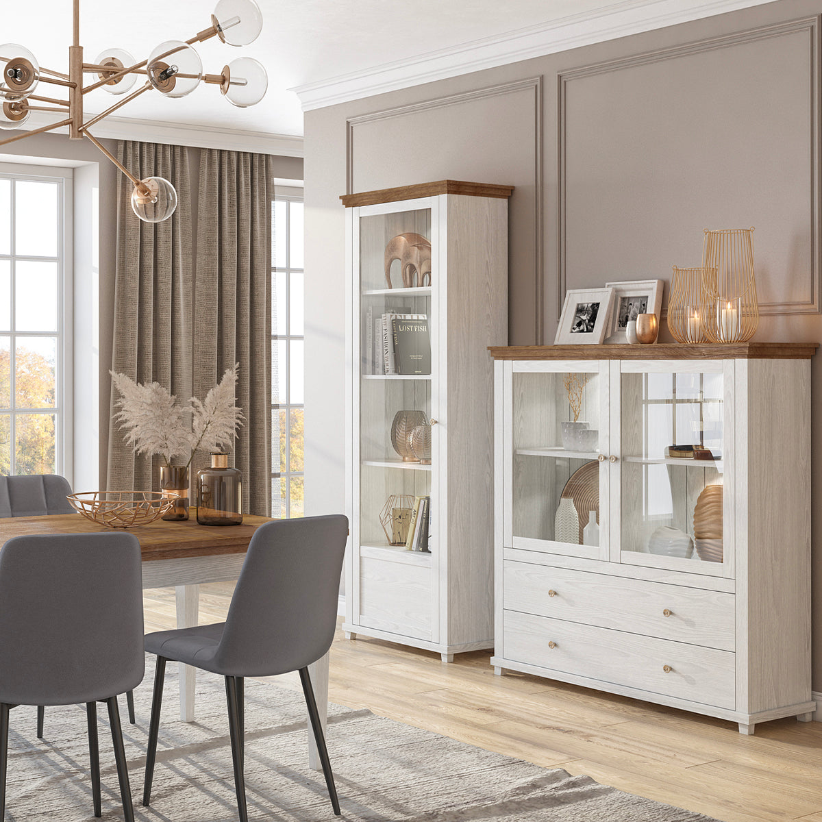 Vitrine 1 porte ouverture droite Martin Bois Blanc - vue 5