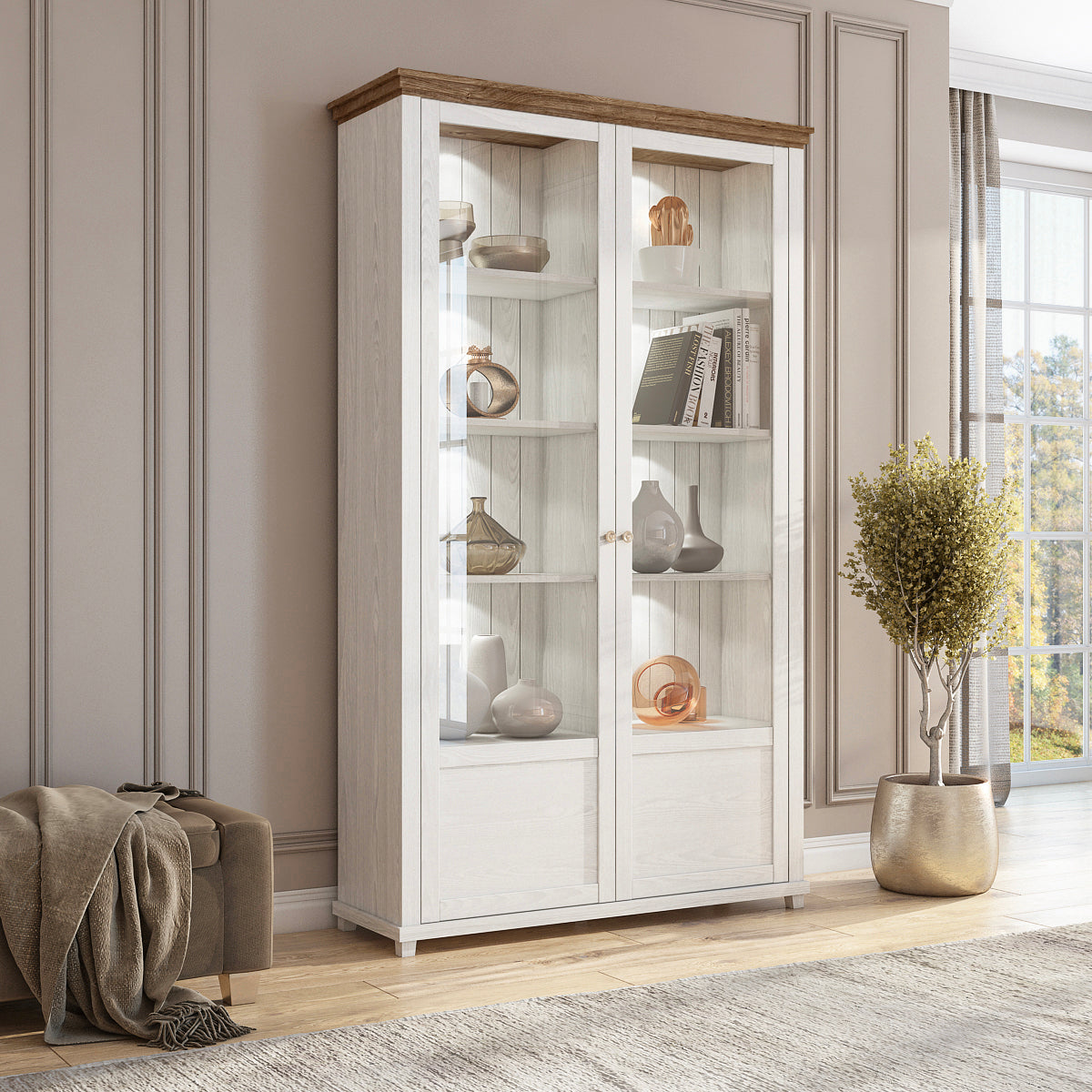 Vaisselier 2 portes Martin Bois Blanc - vue 4