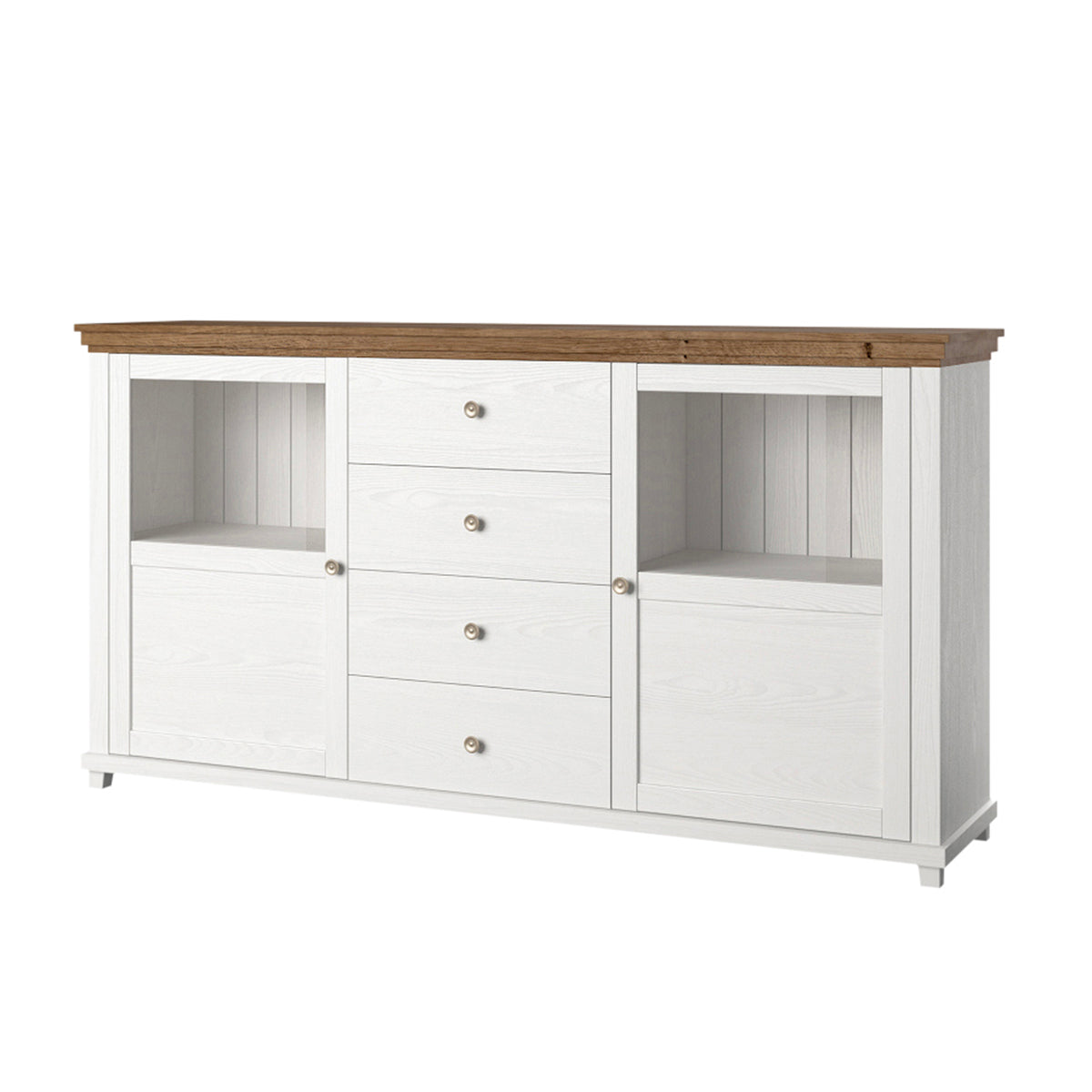 Buffet 2 portes 4 tiroirs Martin Bois Blanc