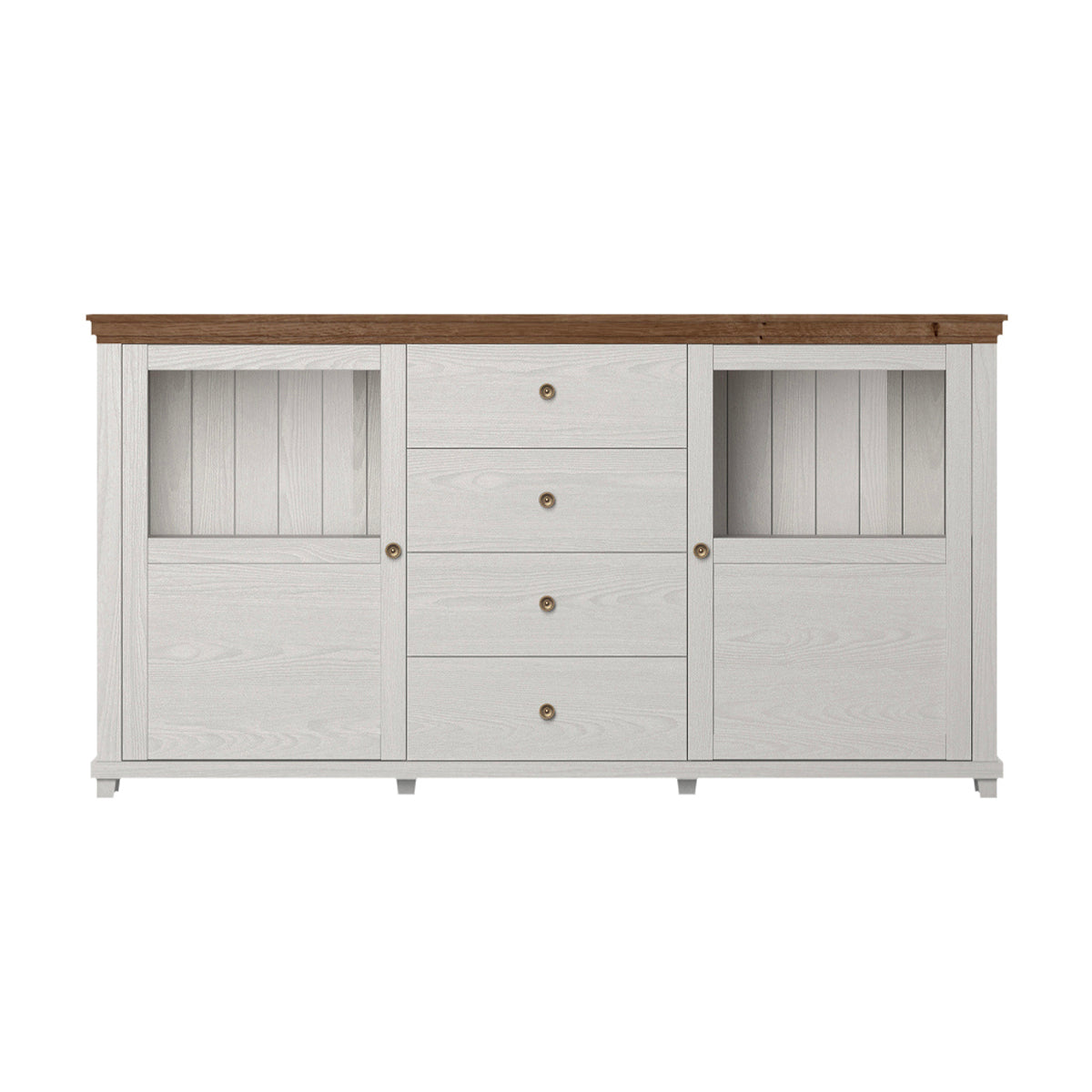 Buffet 2 portes 4 tiroirs Martin Bois Blanc - vue 2