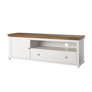 Meuble TV 1 porte 1 tiroir 181 cm Martin Bois Blanc