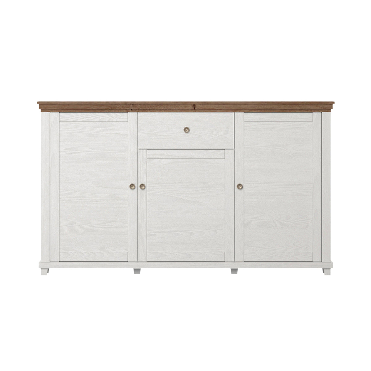 Buffet 3 portes 1 tiroir Martin Bois Blanc - vue 2