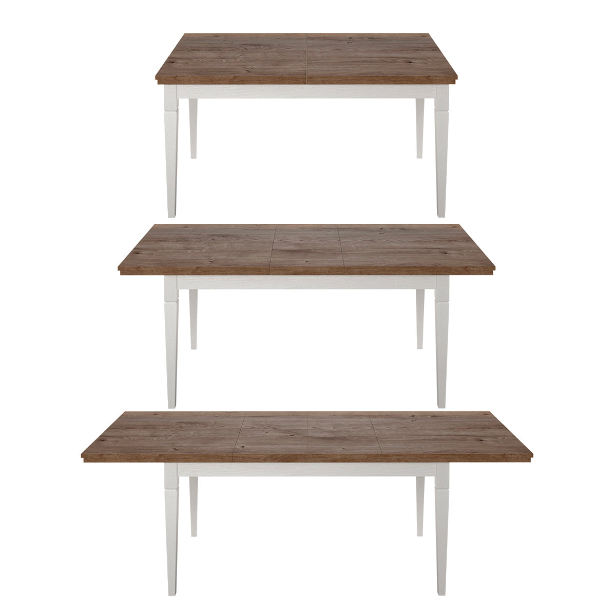 Table à manger extensible 6 à 8 places Martin Bois Blanc - vue 2