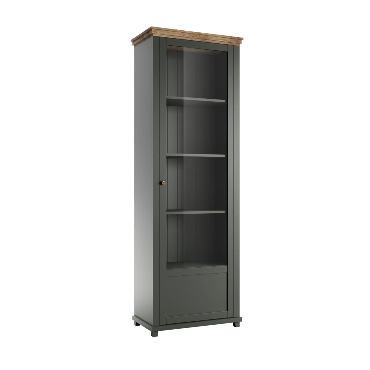 Vitrine 1 porte ouverture droite Martin Vert et Bois