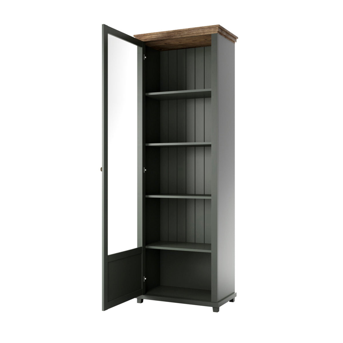 Vitrine 1 porte ouverture gauche Martin Vert et Bois - vue 3