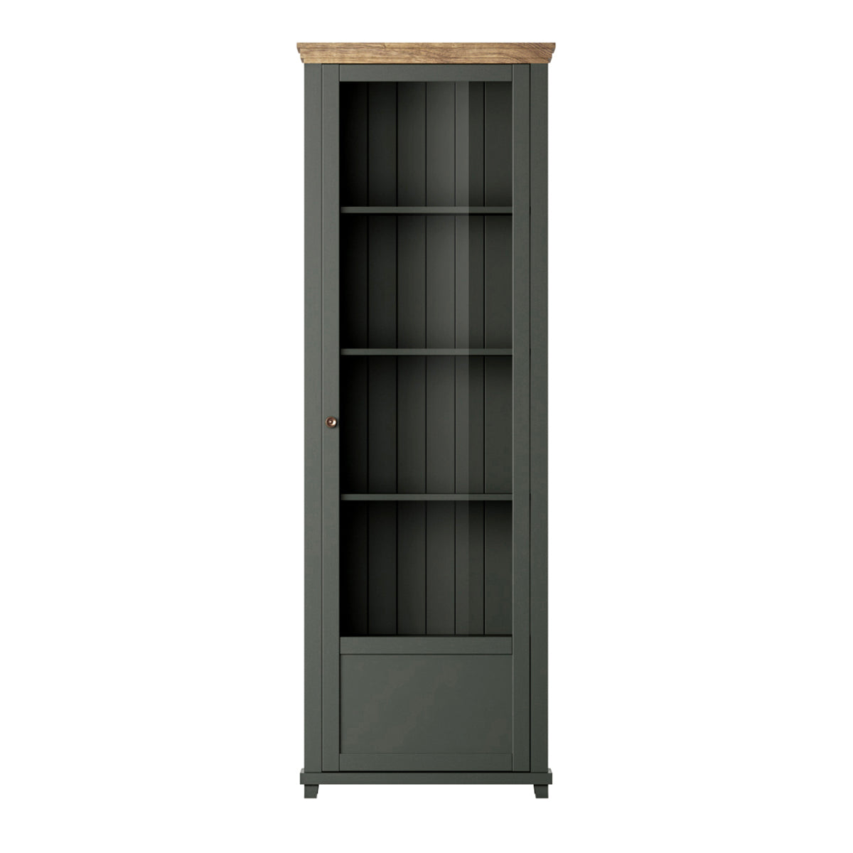 Vitrine 1 porte ouverture droite Martin Vert et Bois - vue 2
