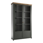 Vaisselier 2 portes Martin Vert et Bois
