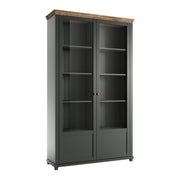 Vaisselier 2 portes Martin Vert et Bois