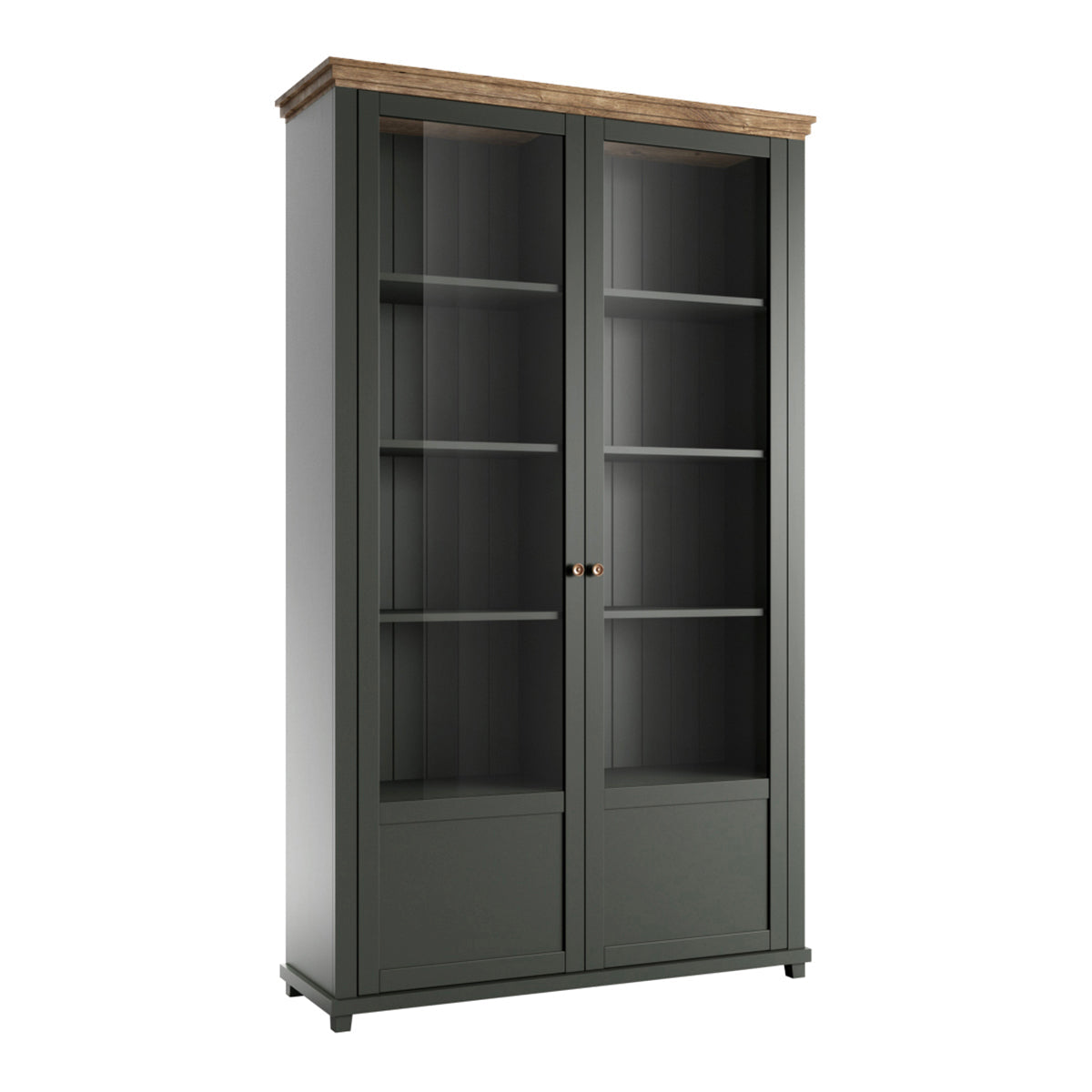 Vaisselier 2 portes Martin Vert et Bois