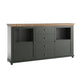 Buffet 2 portes 4 tiroirs Martin Vert et Bois