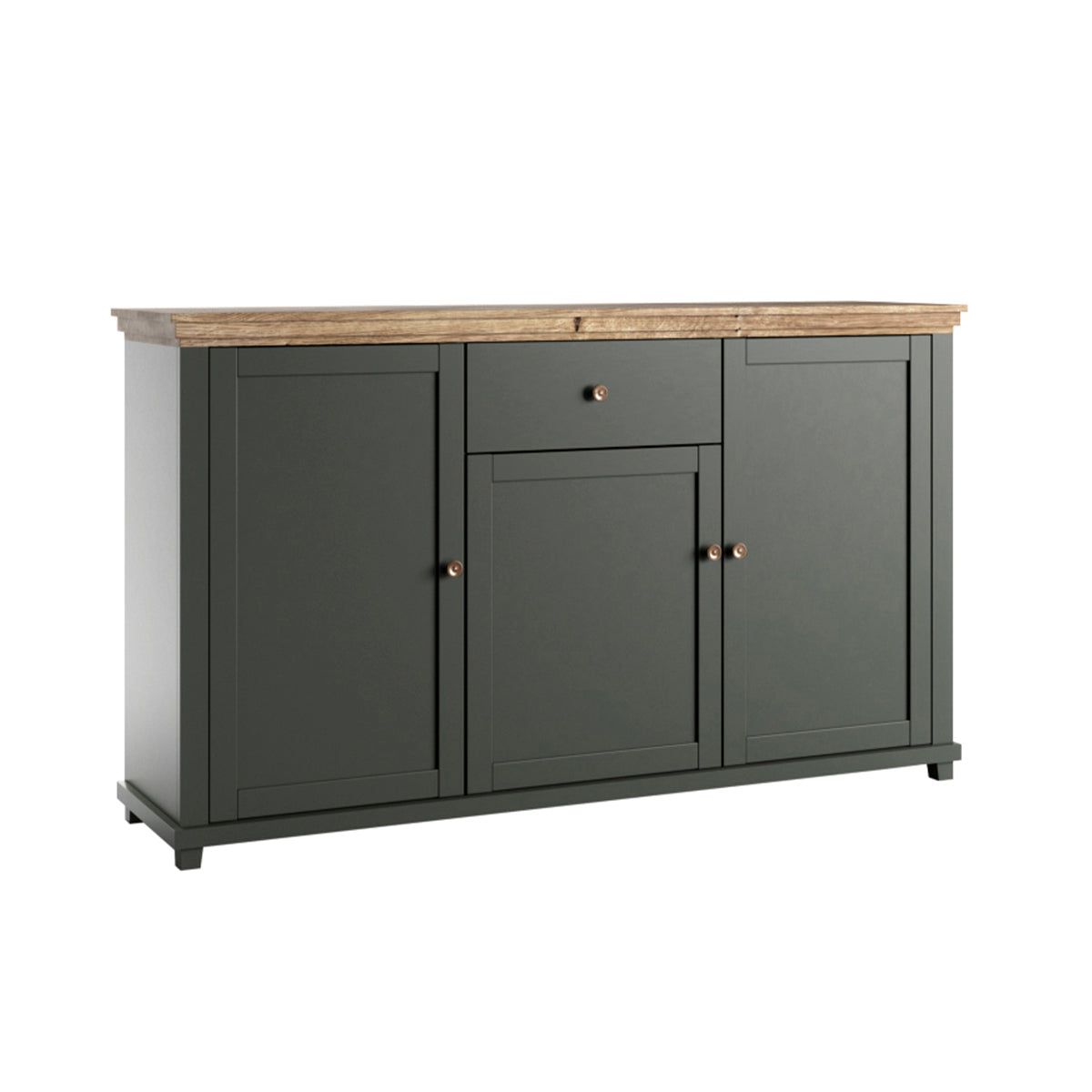 Buffet 3 portes 1 tiroir Martin Vert et Bois
