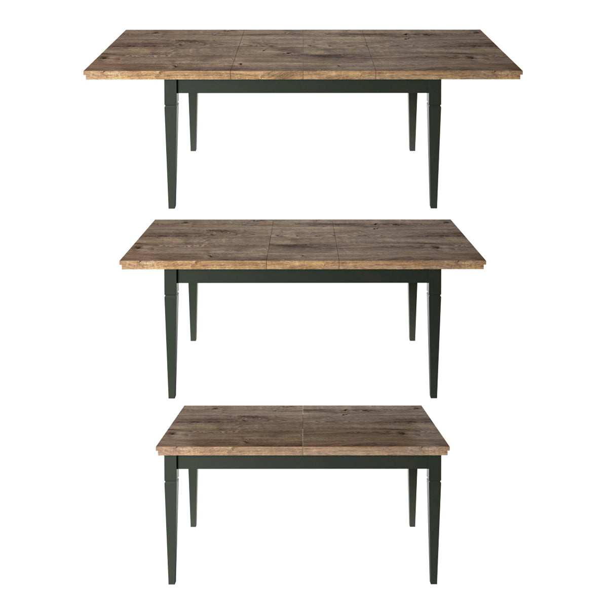 Table à manger extensible 6 à 8 places Martin Vert et Bois - vue 2
