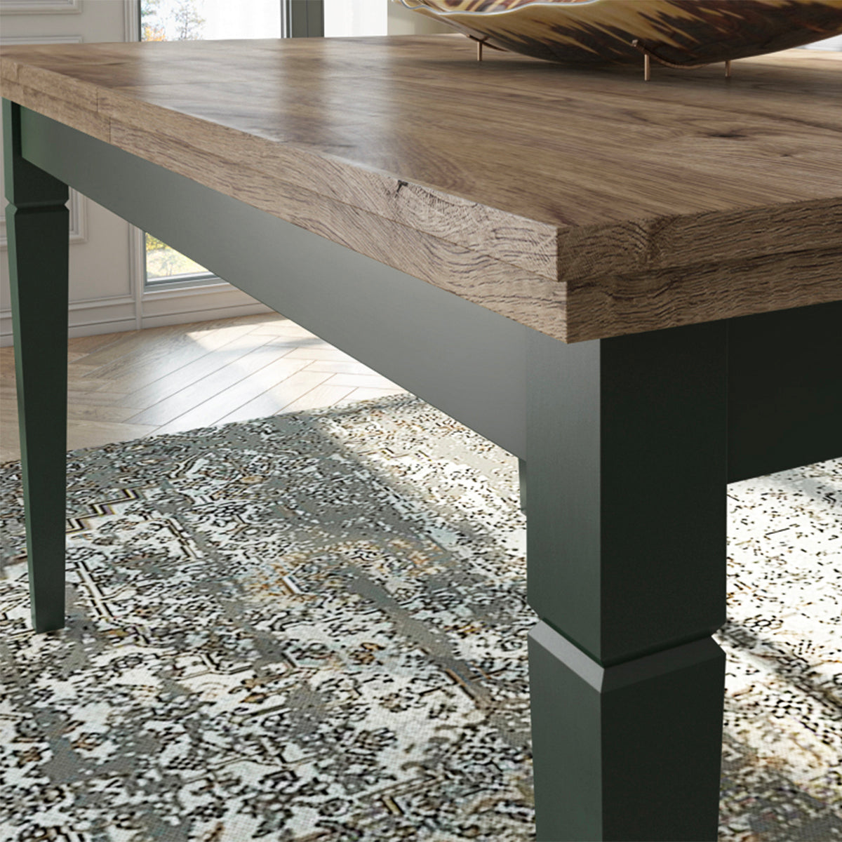 Table à manger extensible 6 à 8 places Martin Vert et Bois - vue 7