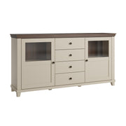 Buffet 2 portes 4 tiroirs Martin Beige et Bois
