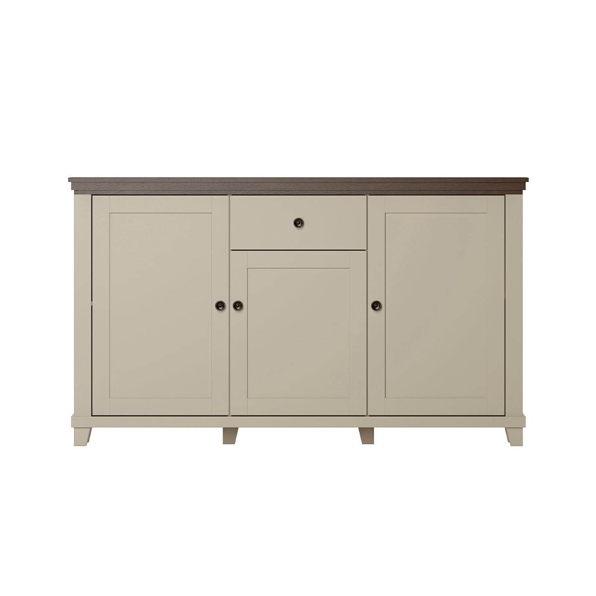 Buffet 3 portes 1 tiroir Martin Beige et Bois - vue 5