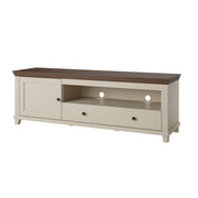 Meuble TV 1 porte 1 tiroir 181 cm Martin Beige et Bois
