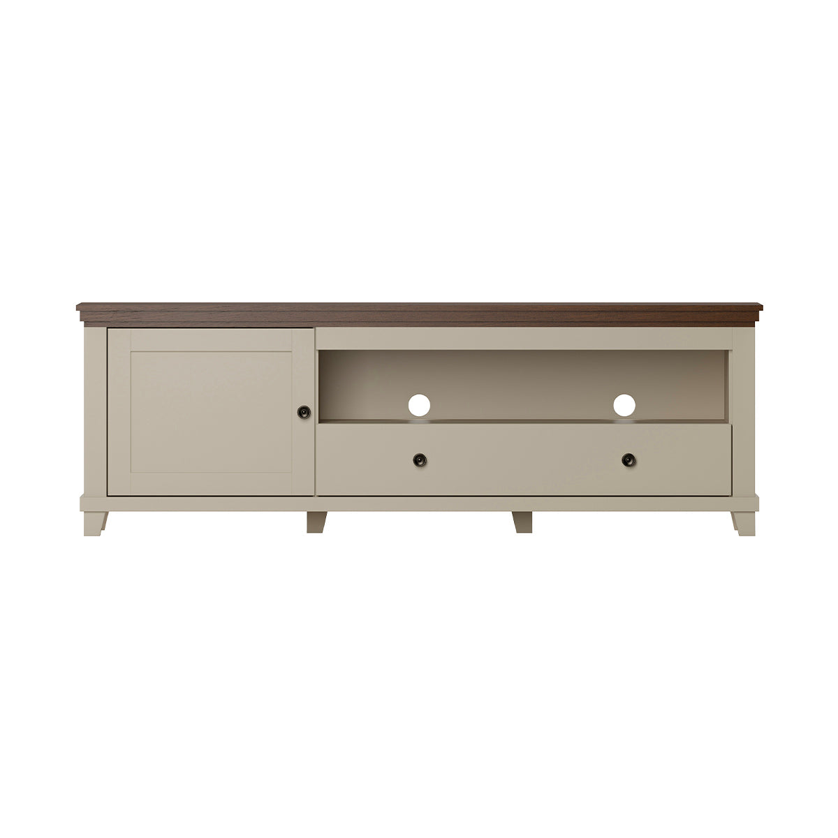 Meuble TV 1 porte 1 tiroir 181 cm Martin Beige et Bois - vue 6