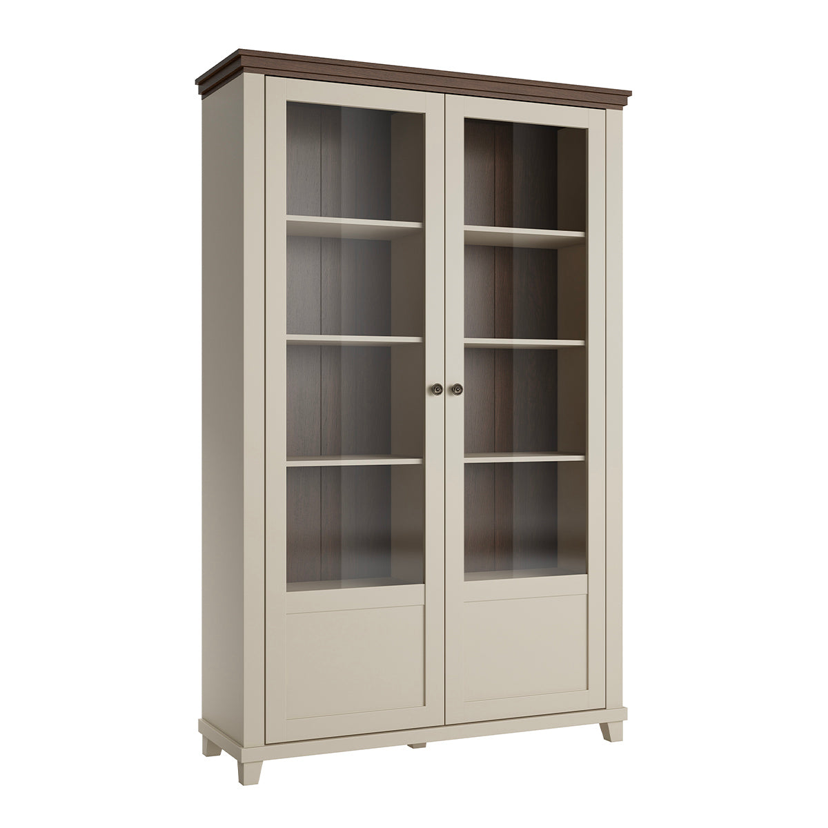 Vaisselier 2 portes Martin Beige et Bois