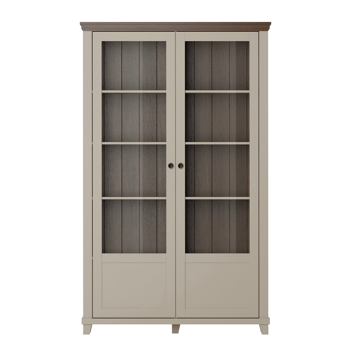 Vaisselier 2 portes Martin Beige et Bois - vue 6