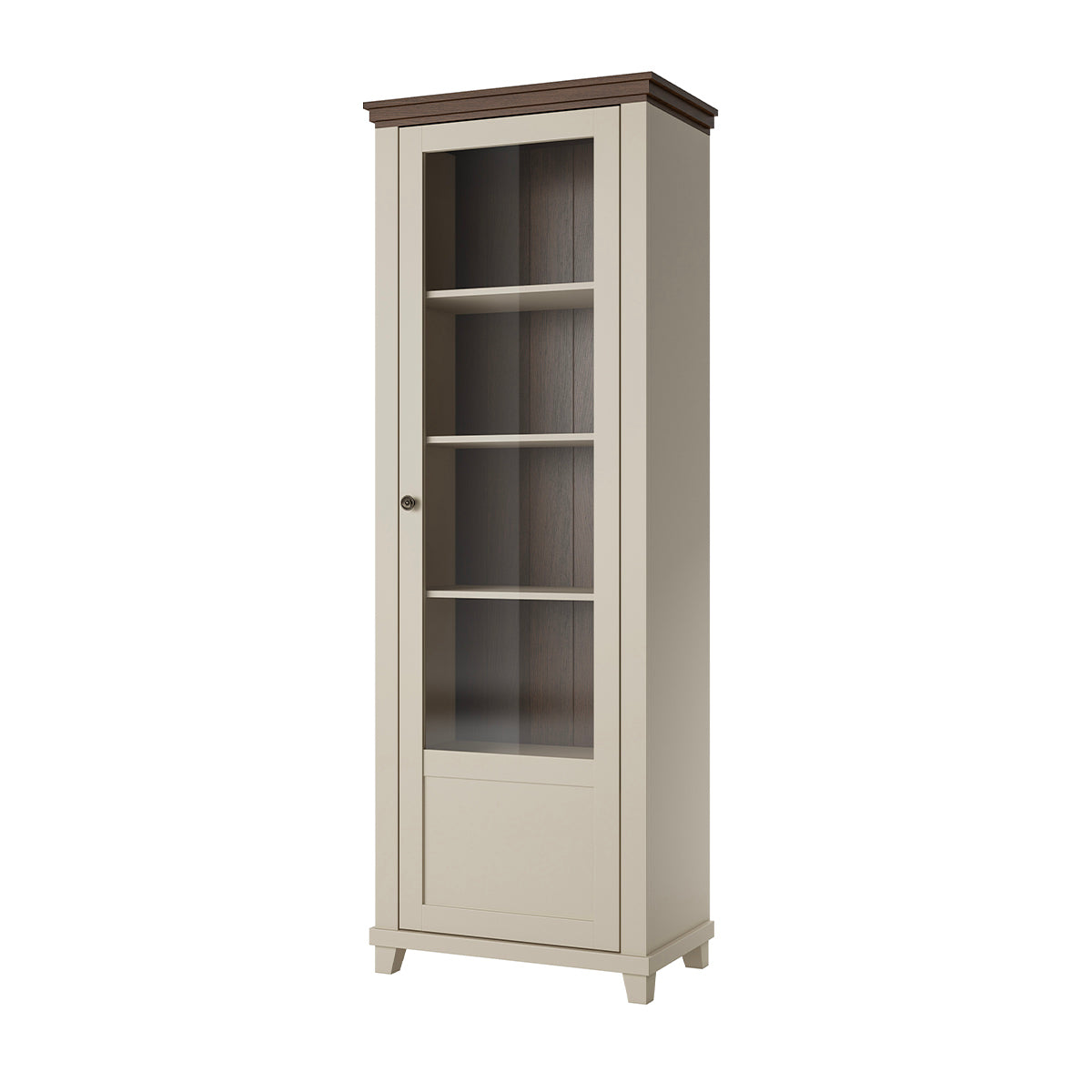 Vitrine 1 porte ouverture droite Martin Beige et Bois