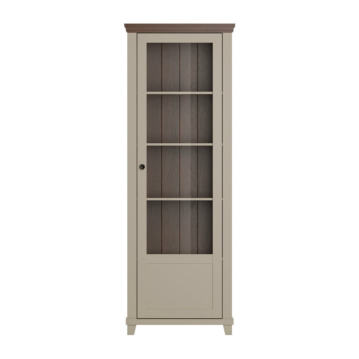 Vitrine 1 porte ouverture droite Martin Beige et Bois - vue 6