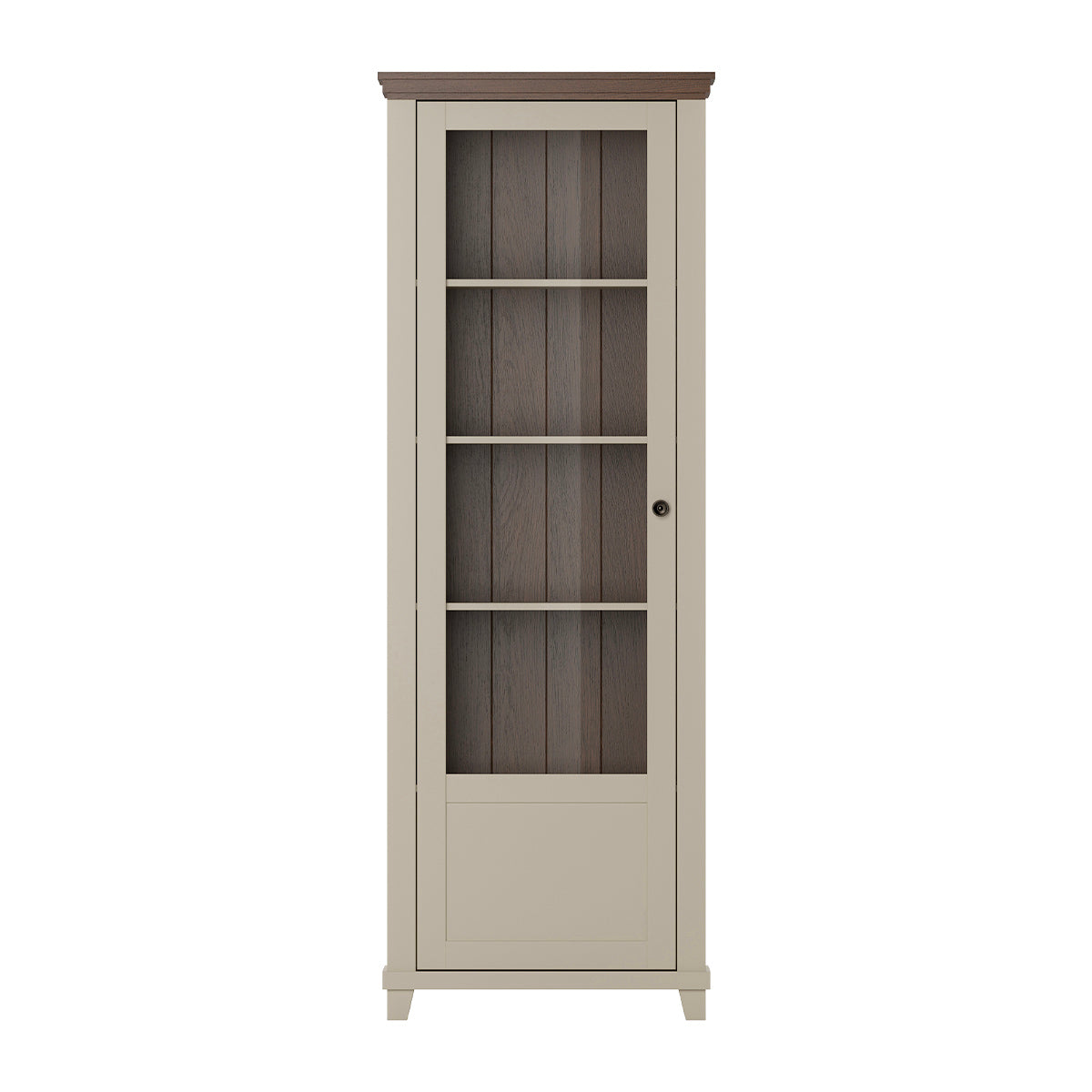 Vitrine 1 porte ouverture gauche Martin Beige et Bois - vue 6