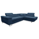 Canapé d'angle convertible droit 4 places coffre Martin velours côtelé Bleu