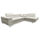 Canapé d'angle convertible droit 4 places coffre Martin velours côtelé Blanc Cassé