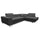 Canapé d'angle convertible droit 4 places coffre Martin velours côtelé Gris foncé
