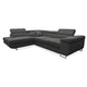 Canapé d'angle convertible gauche 4 places coffre Martin velours côtelé Gris foncé