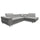 Canapé d'angle convertible droit 4 places coffre Martin velours côtelé Gris Clair