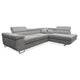 Canapé d'angle convertible droit 4 places coffre Martin velours côtelé Gris Clair