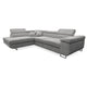 Canapé d'angle convertible gauche 4 places coffre Martin velours côtelé Gris Clair