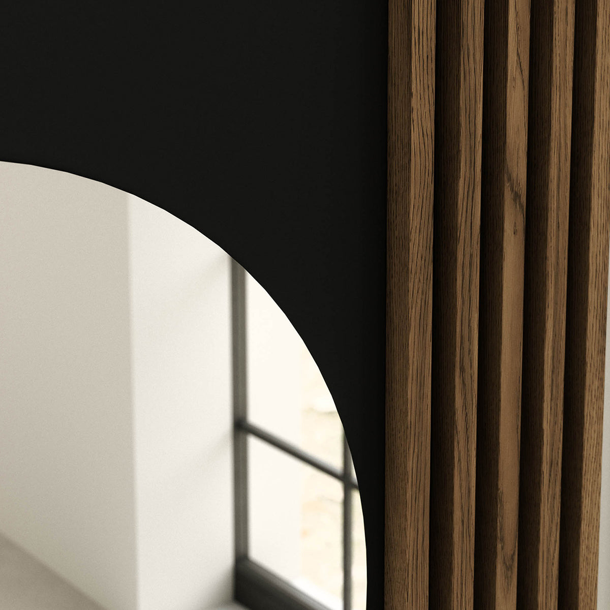 Coiffeuse murale 1 tiroir 1 miroir Melchior Noir et Bois - vue 5