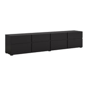 Meuble TV 4 portes 225 cm Lilia Noir